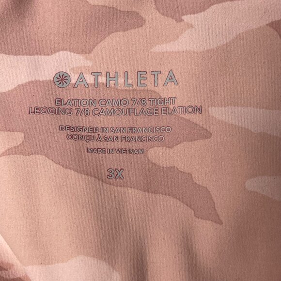 Athleta Elation 7/8 Tight | Size 3X | Orchid Pink Camo Size 3X - Picture 8 of 9